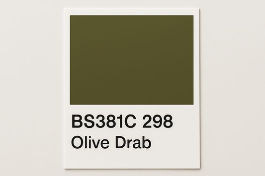 Create Colour Swatch Card BS381C 298 Olive drab