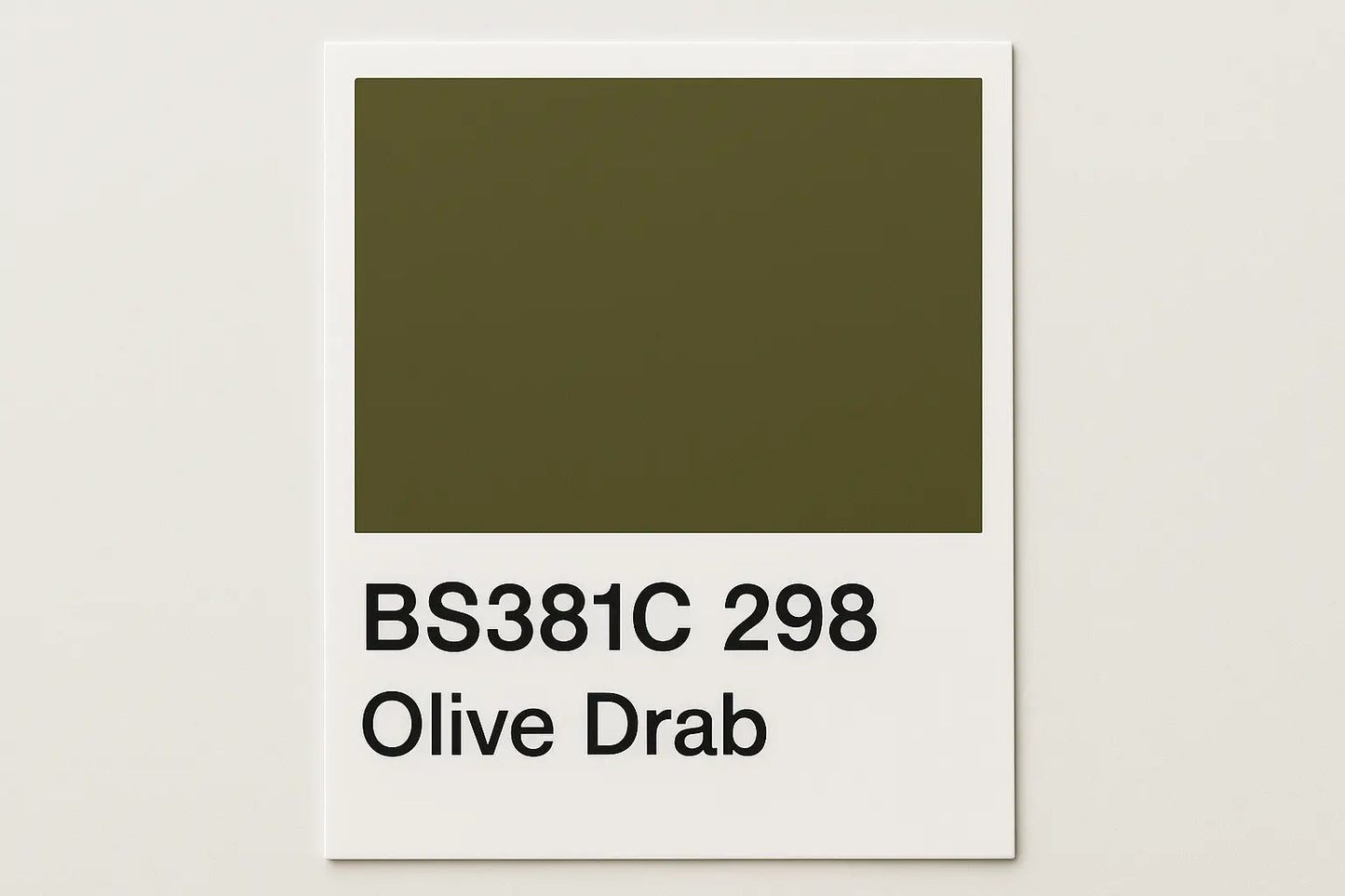 Create Colour Swatch Card BS381C 298 Olive drab
