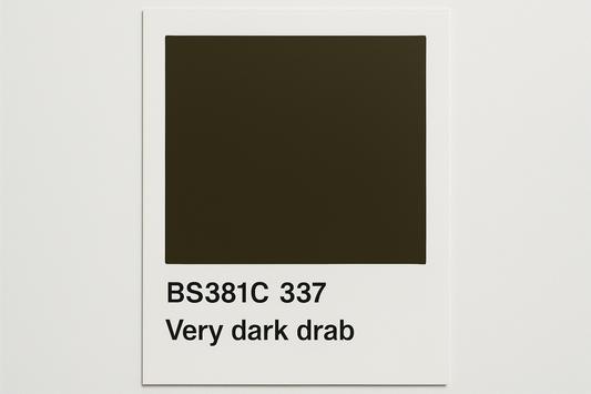 Create Colour Swatch Card BS381C 337 Very dark drab