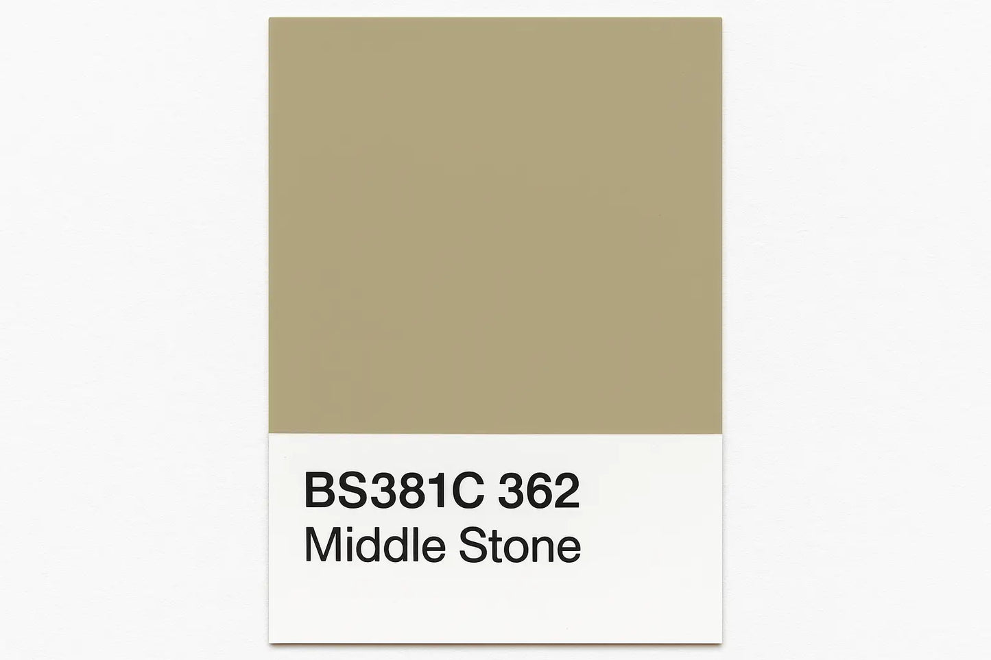 Create colour Swatch Card BS381C 362 Middle stone