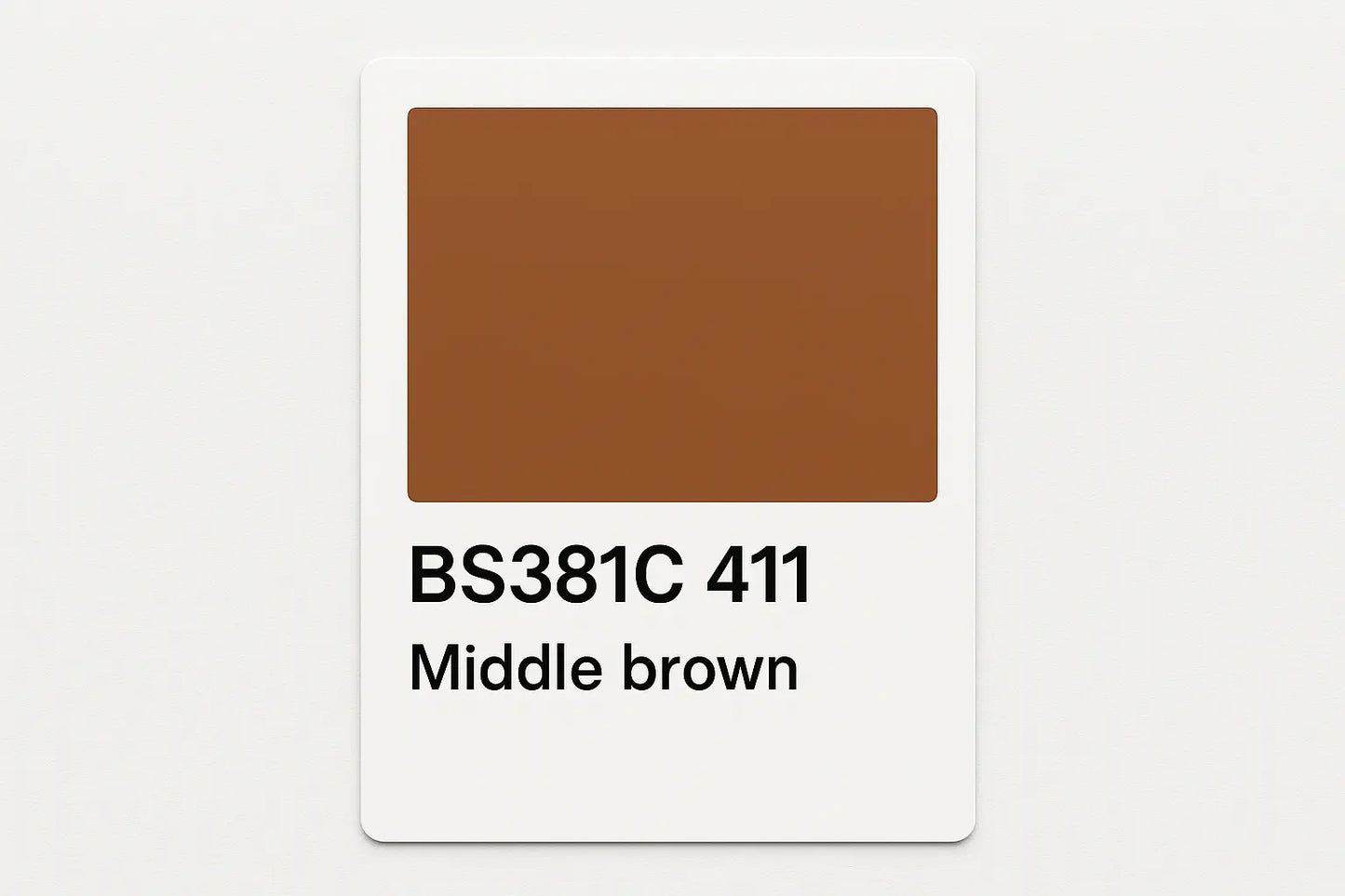 Create Colour Swatch Card BS381C 411 Middle brown
