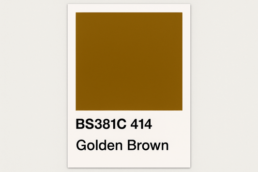 Create Colour Swatch Card BS381C 414 Golden brown