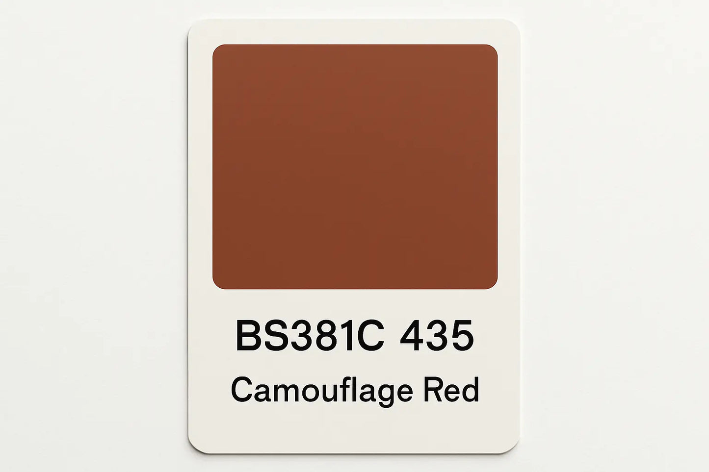Create Colour Swatch Card BS381C 435 Camouflage Red