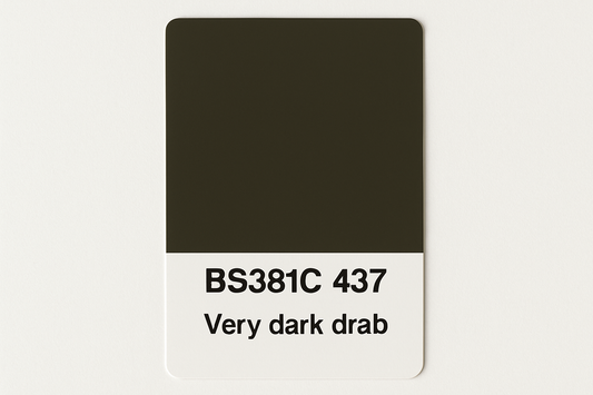 Create Colour Swatch Card BS381C 437 Very dark drab