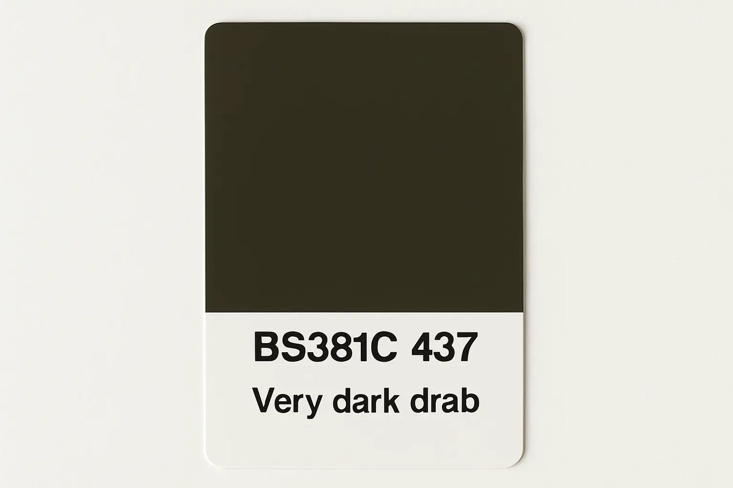 Create Colour Swatch Card BS381C 437 Very dark drab