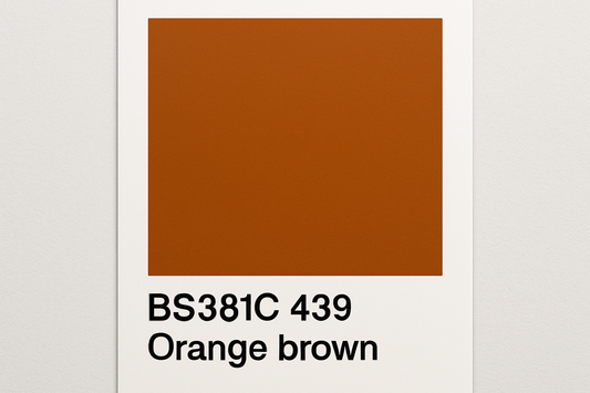 Create Colour Swatch Card BS381C 439 Orange brown