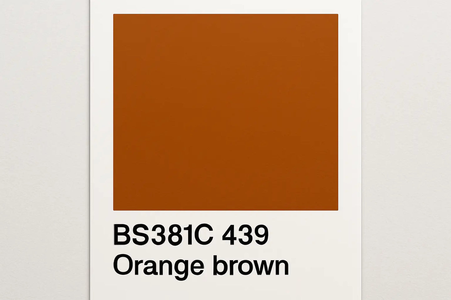 Create Colour Swatch Card BS381C 439 Orange brown