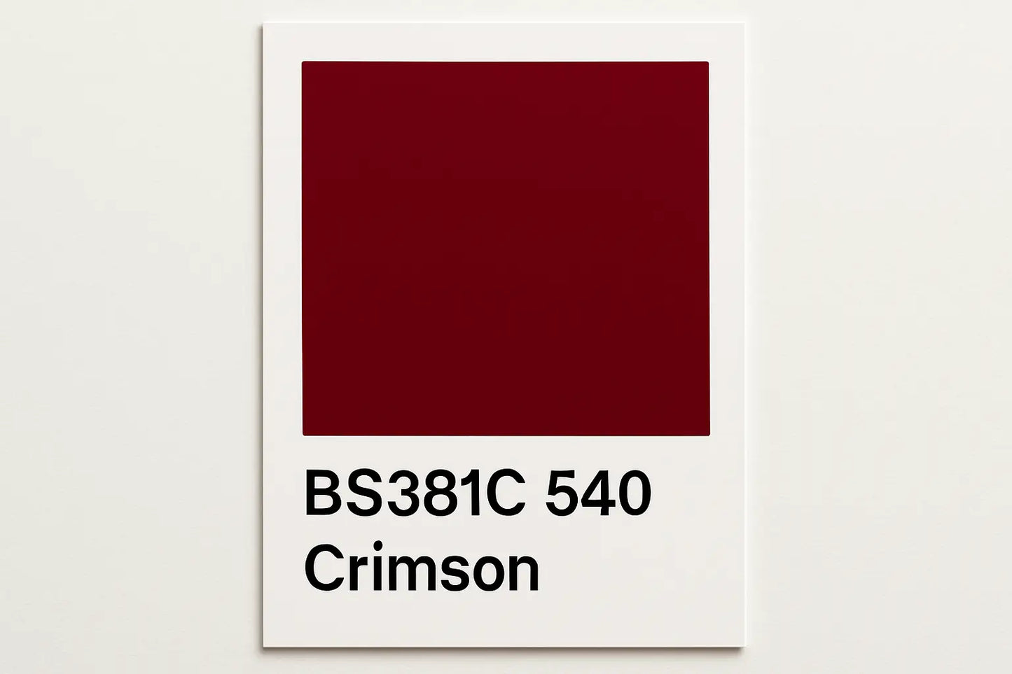 Create Colour Swatch Card BS381C 540 Crimson