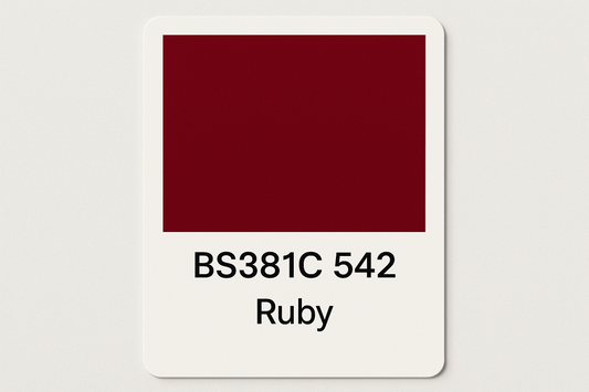 Create Colour Swatch Card BS381C 542 Ruby