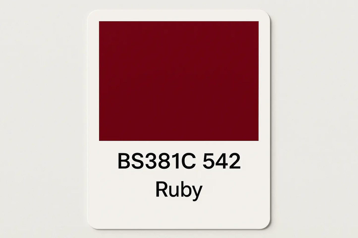 Create Colour Swatch Card BS381C 542 Ruby