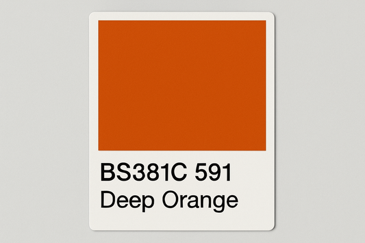 Create Colour Swatch Card BS381C 591 Deep orange
