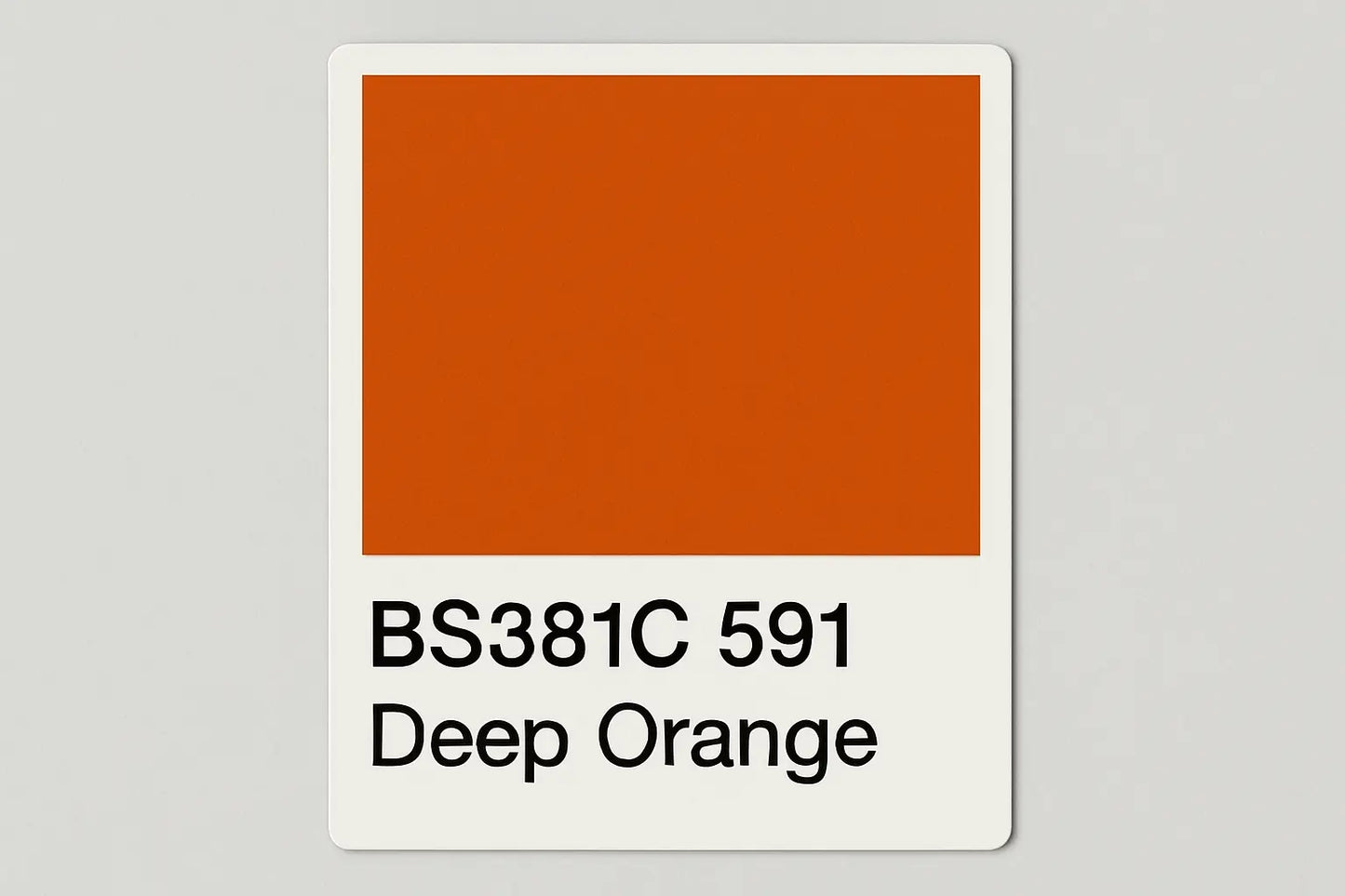 Create Colour Swatch Card BS381C 591 Deep orange