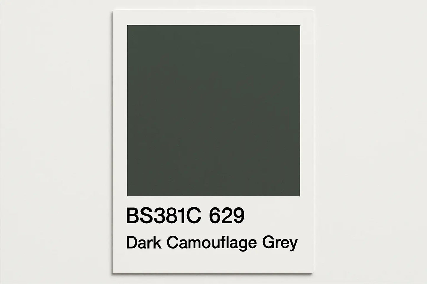 Create Colour Swatch Card BS381C 629 Dark camouflage grey