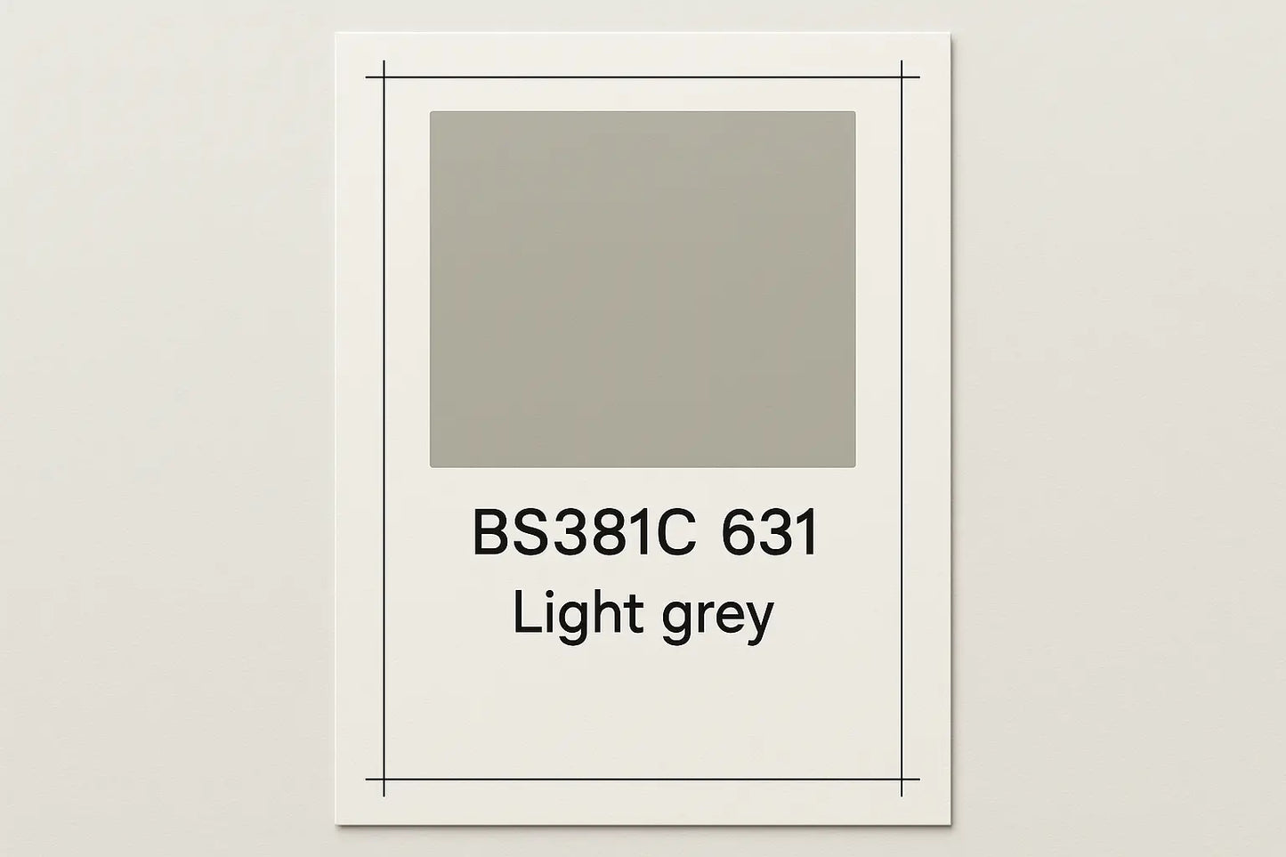 Create Colour Swatch Card BS381C 631 Light grey