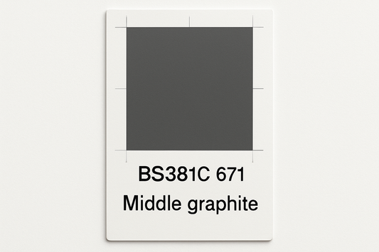 Create Colour Swatch Card BS381C 671 Middle graphite