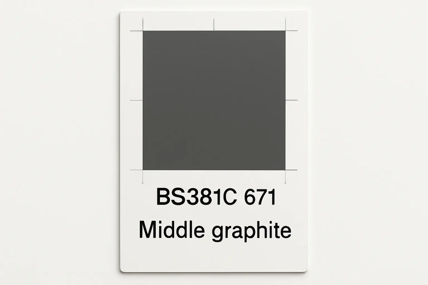 Create Colour Swatch Card BS381C 671 Middle graphite