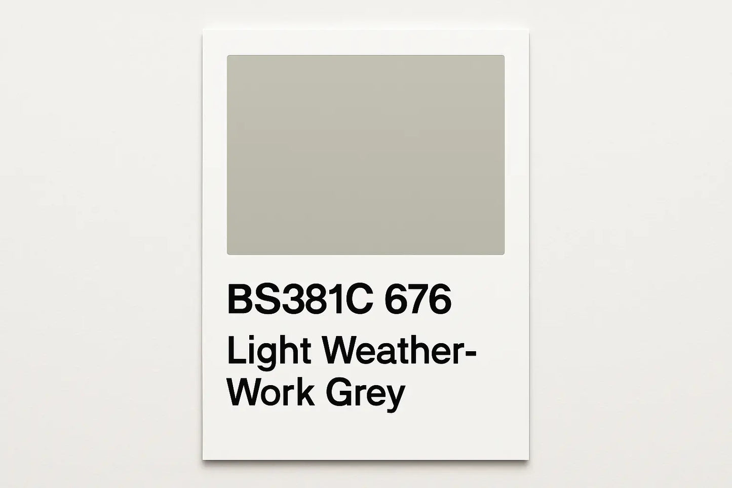 Create Colour Swatch Card BS381C 676 Light weather-work grey