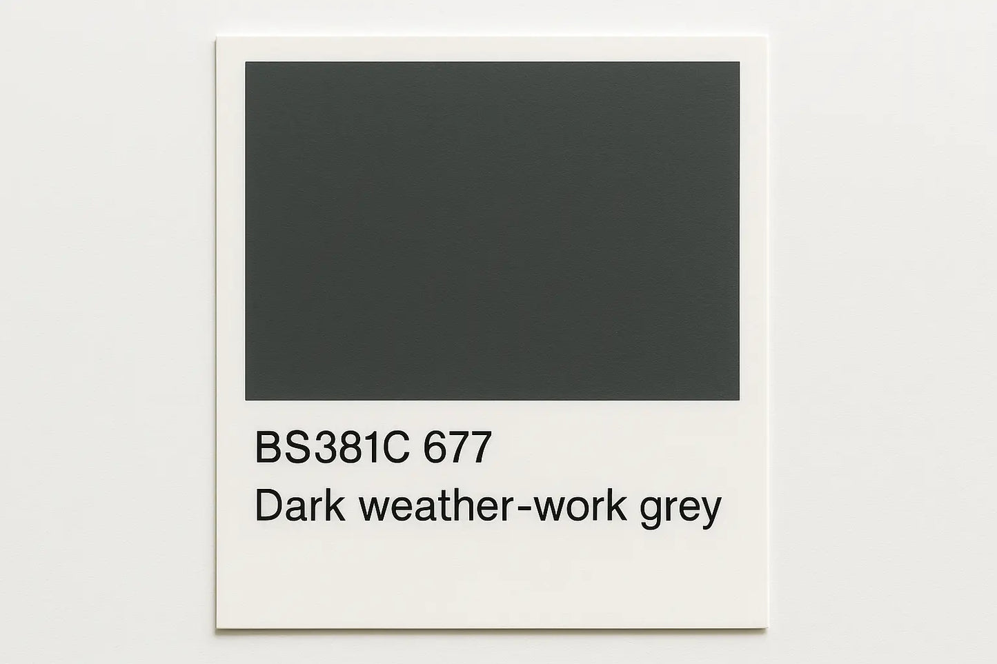 Create colour Swatch Card BS381C 677 Dark weather-work grey