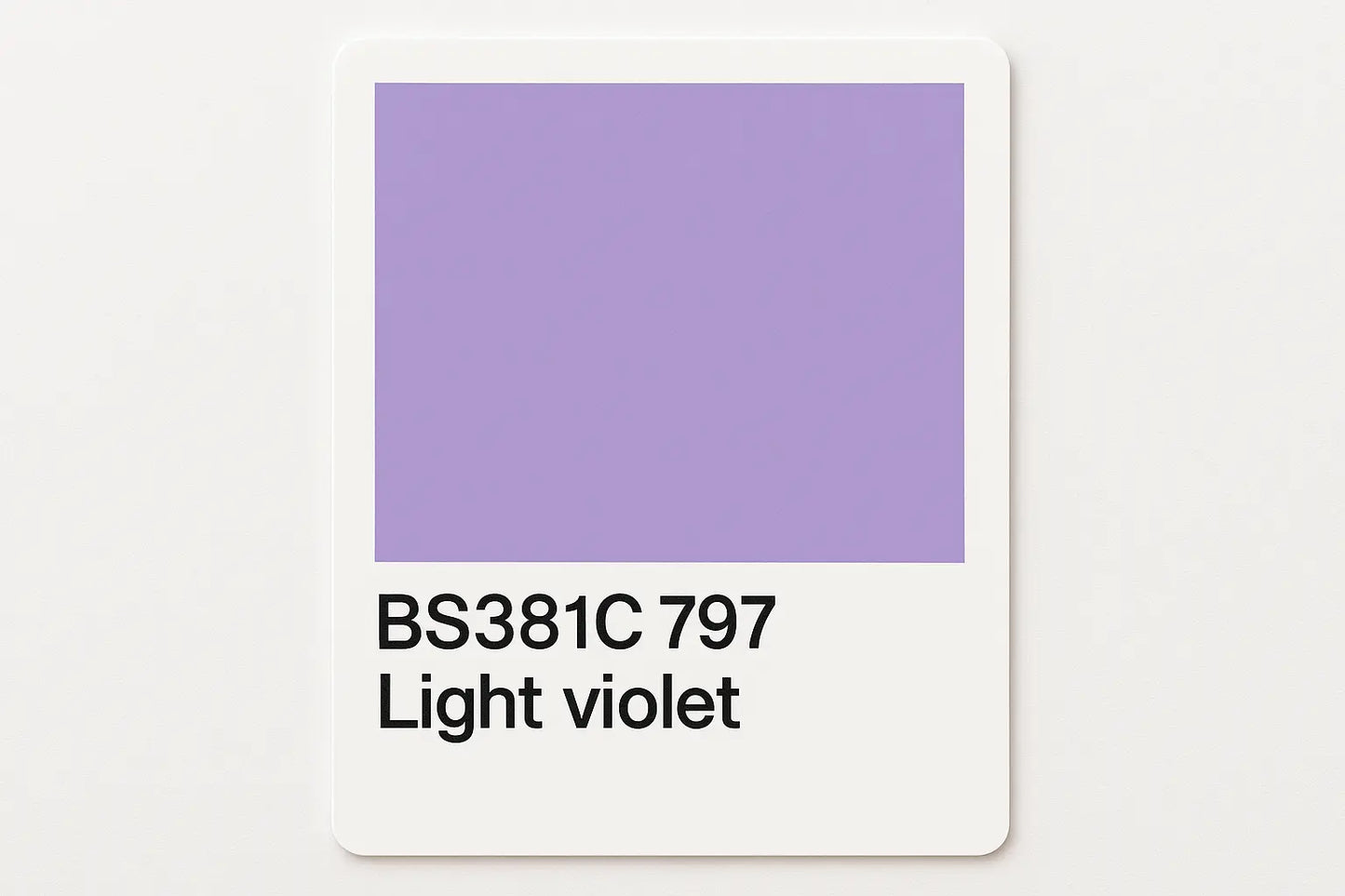 Create colour Swatch Card BS381C 797 Light violet