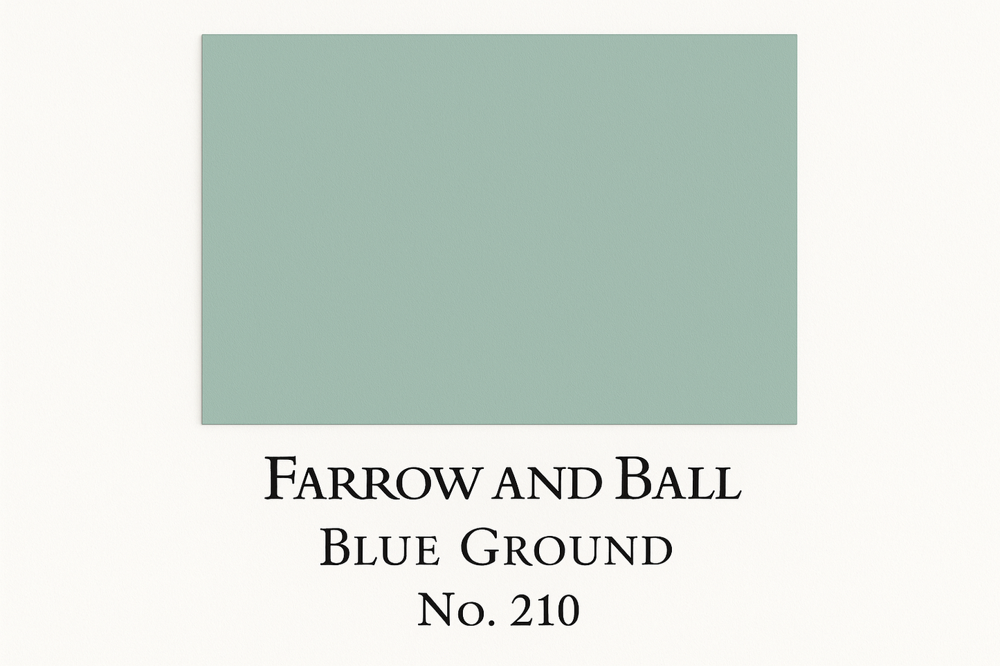 Create colour swatch card using Hex Code #A7C9C8 and label as Farrow and Ball -Blue Ground No. 210