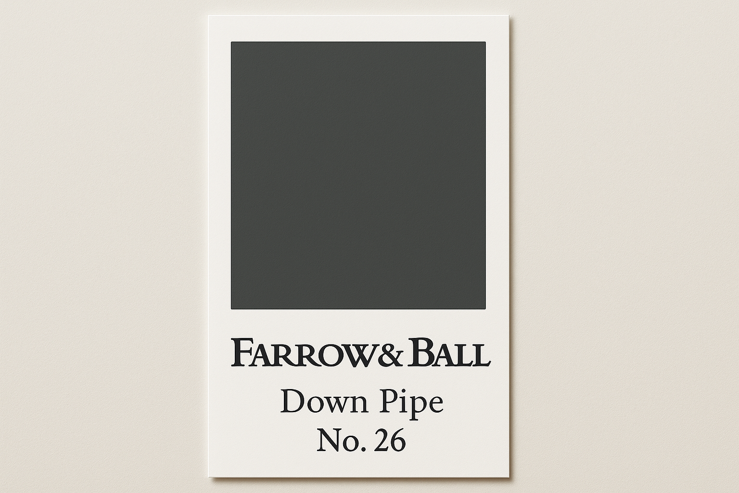 Create colour swatch card using hex code and label as Farrow and Ball -Down Pipe No. 26