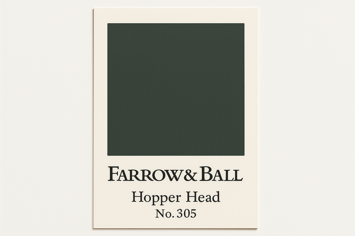 Create colour swatch card using hex code and label as Farrow and Ball -Hopper Head No. 305