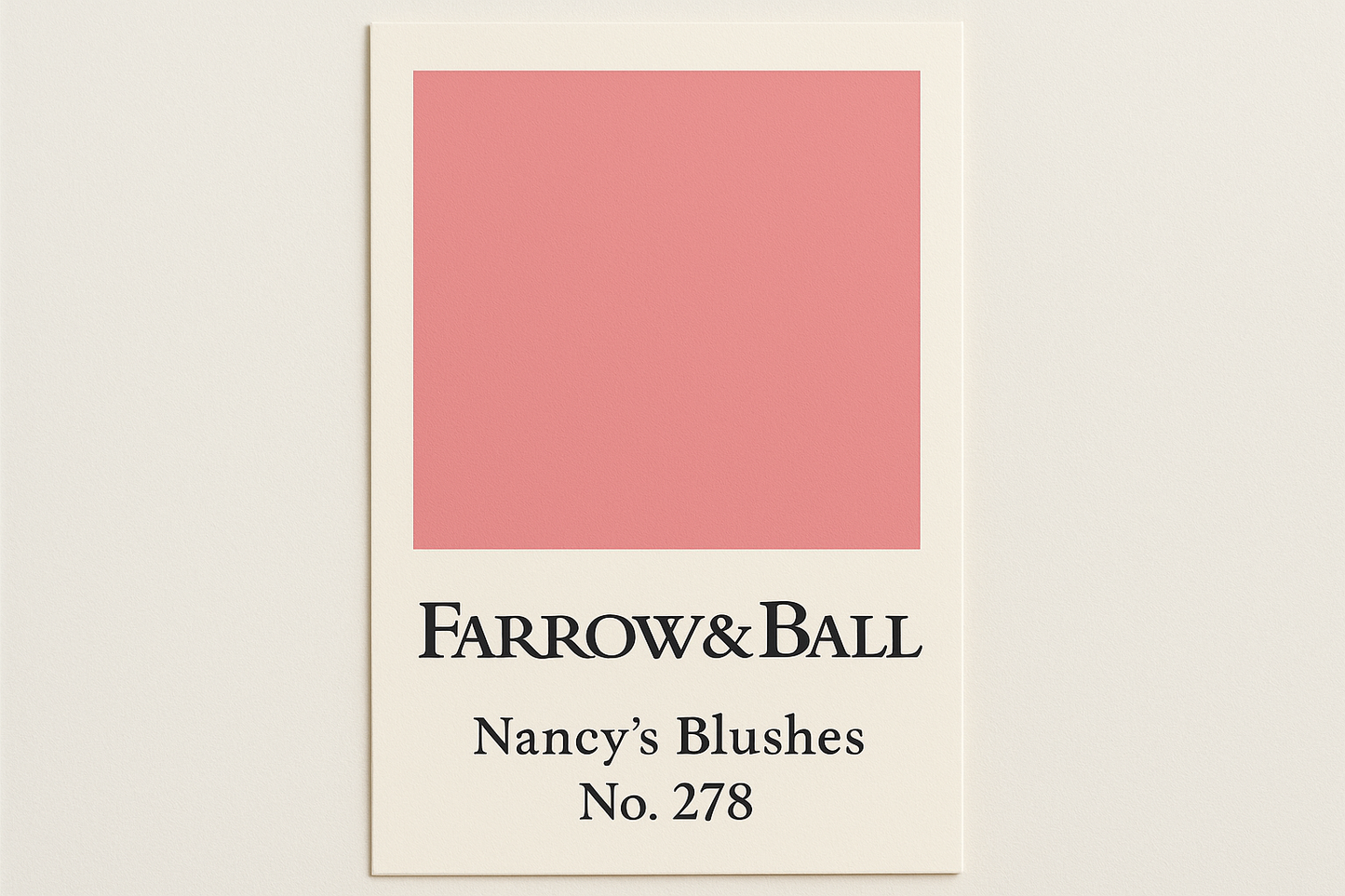 Create colour swatch card using hex code and label as Farrow and Ball -Nancy's Blushes No. 278