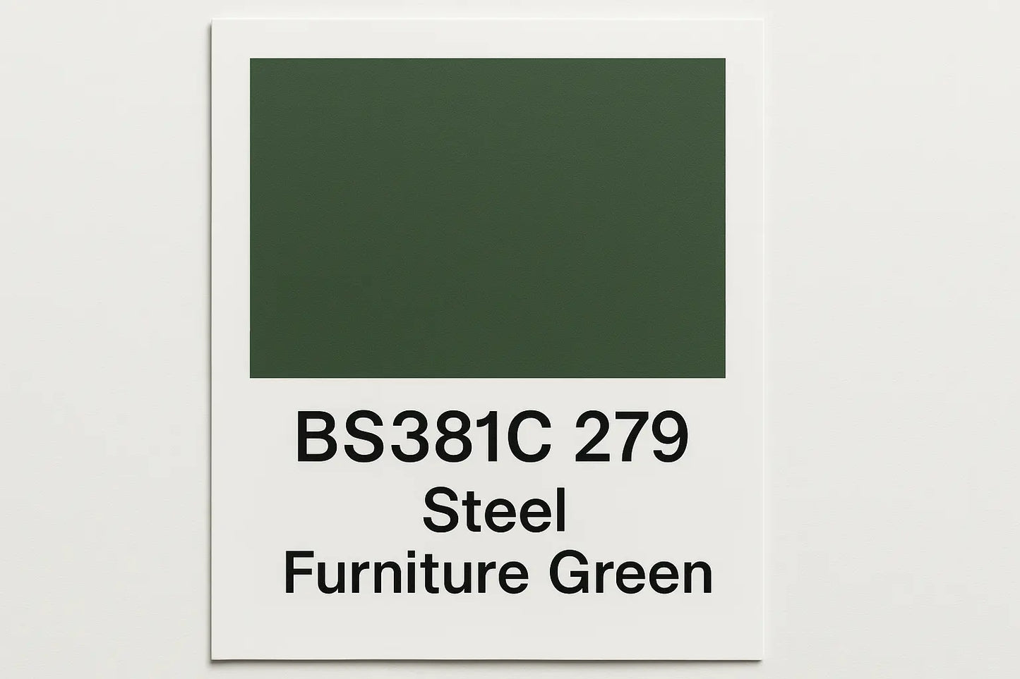 Create colour Swatch card using the correct hex code for BS381C 279 Steel furniture green