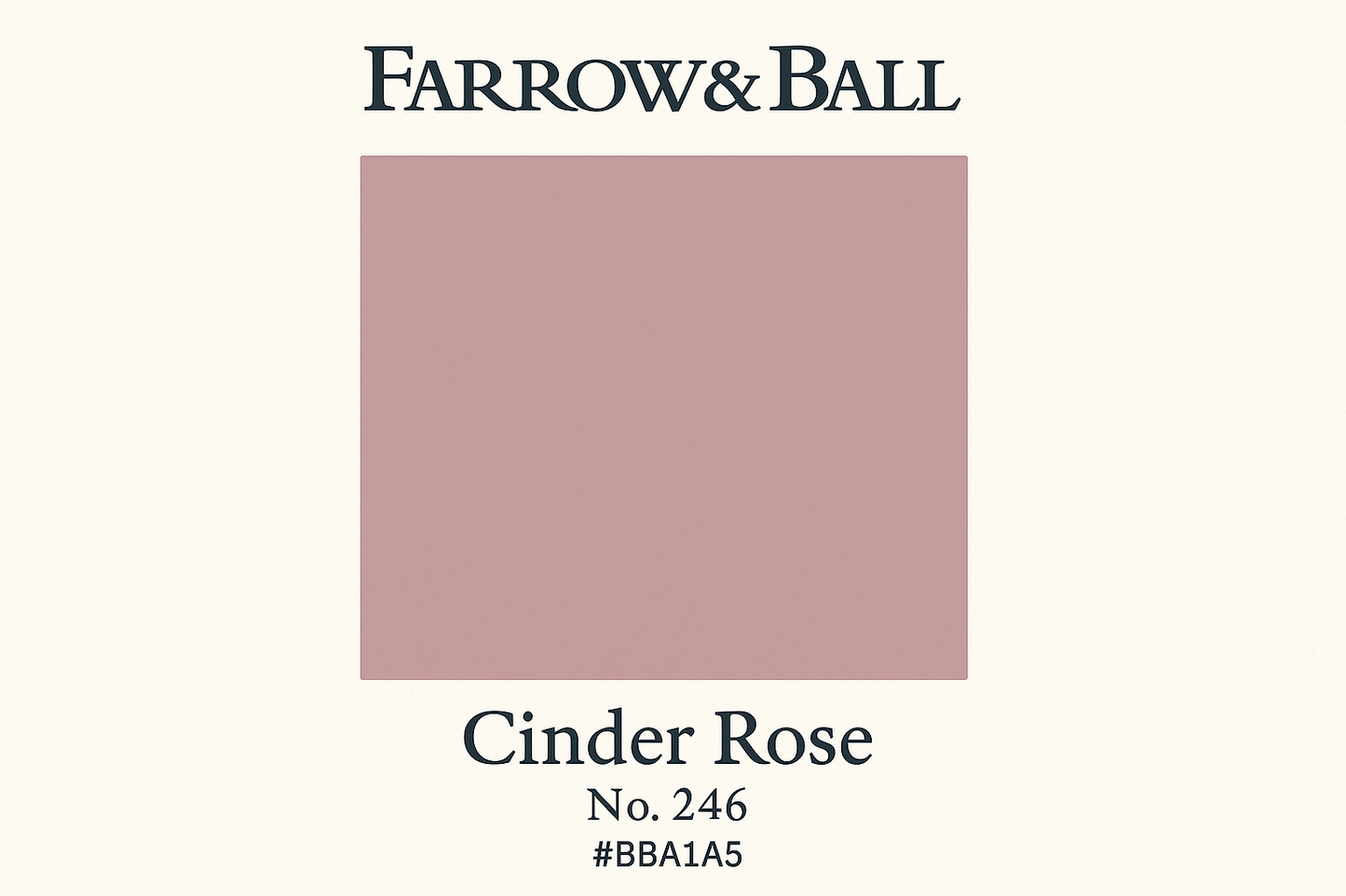 Create Colour Swatch For Farrow and Ball -Cinder Rose No. 246 Hex Code #BBA1A5