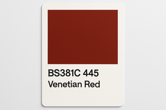 Create me a colour swatch Card BS381C 445 Venetian red
