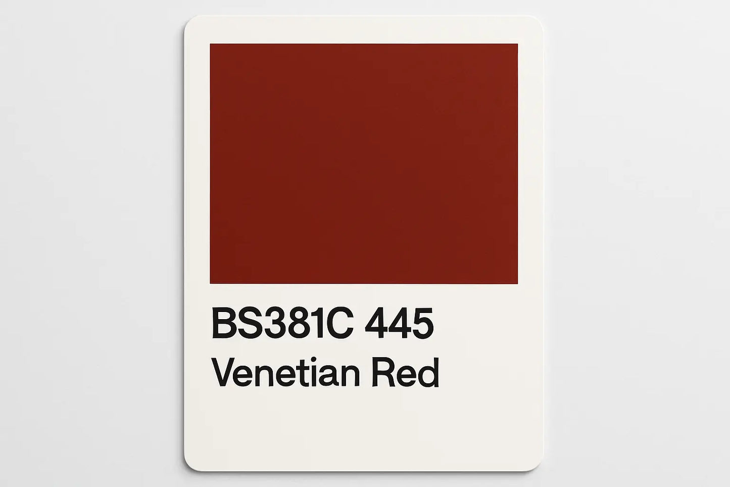 Create me a colour swatch Card BS381C 445 Venetian red