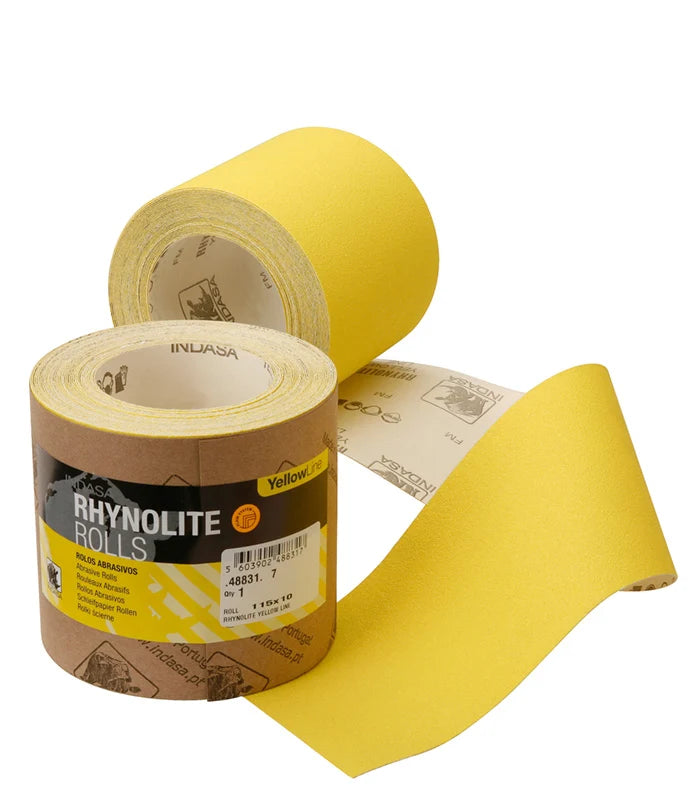 Indasa Rhynolite Yellowline Abrasive Roll 115mm x 5m