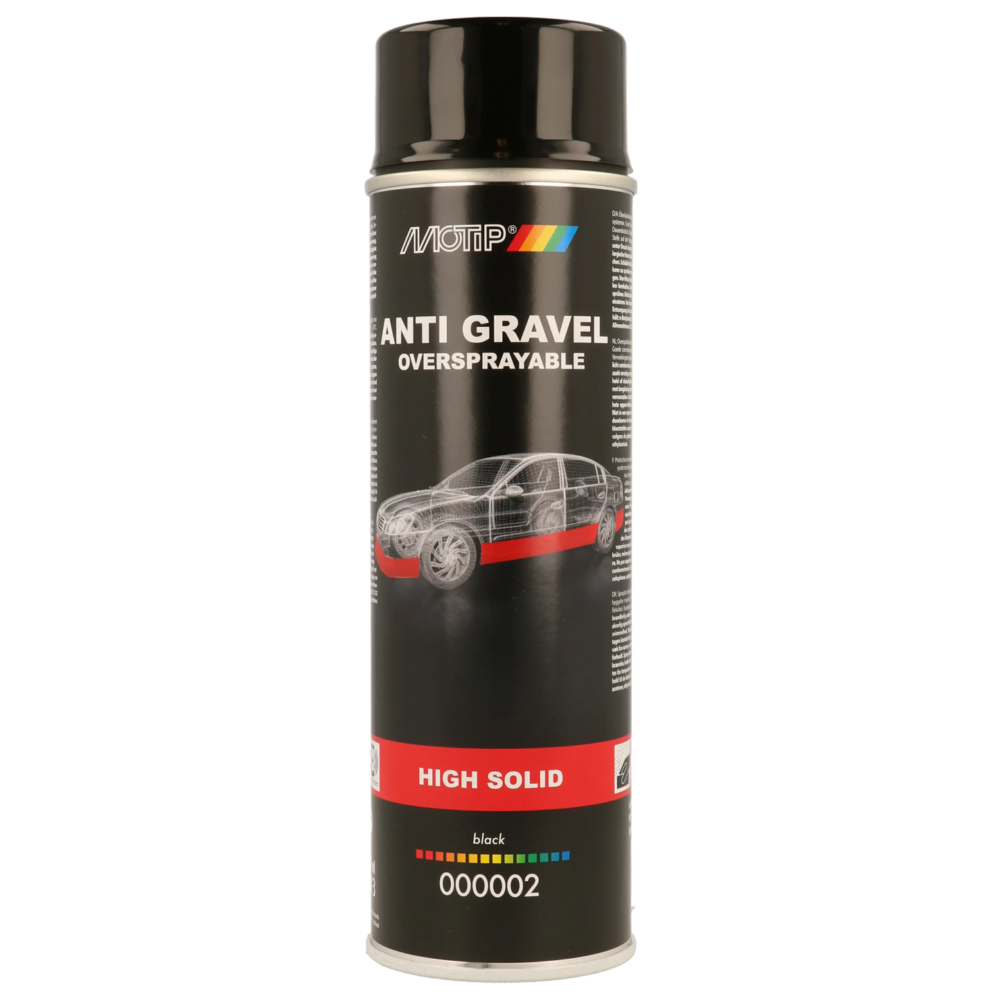 MOTIP Sprayable Stone Chip Spray Black High Solid – 500ml Motip