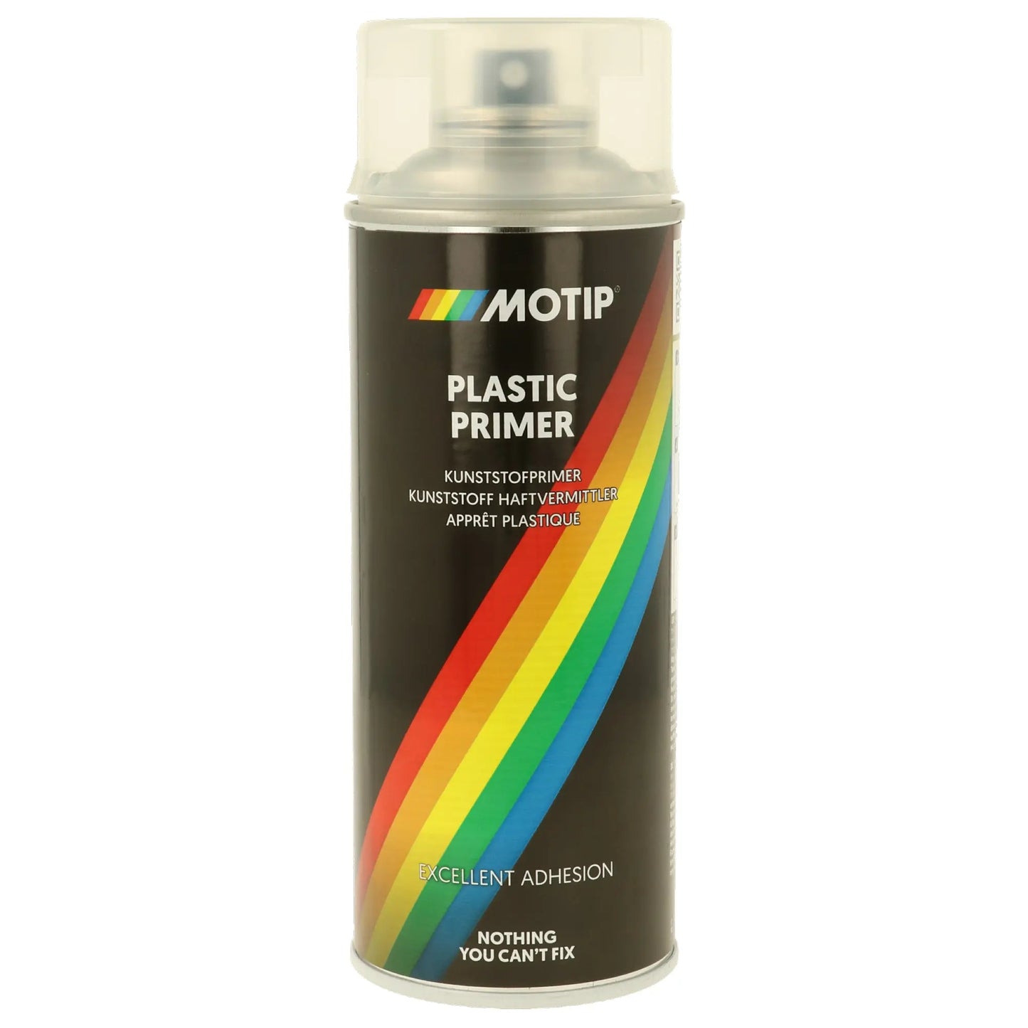 MOTIP Plastic Primer Transparent 400ml - PLASTIC PRIMER Spray is ideal for sealing and preparing plastics for the effective application of colour coats and promotes adhesion. Motip