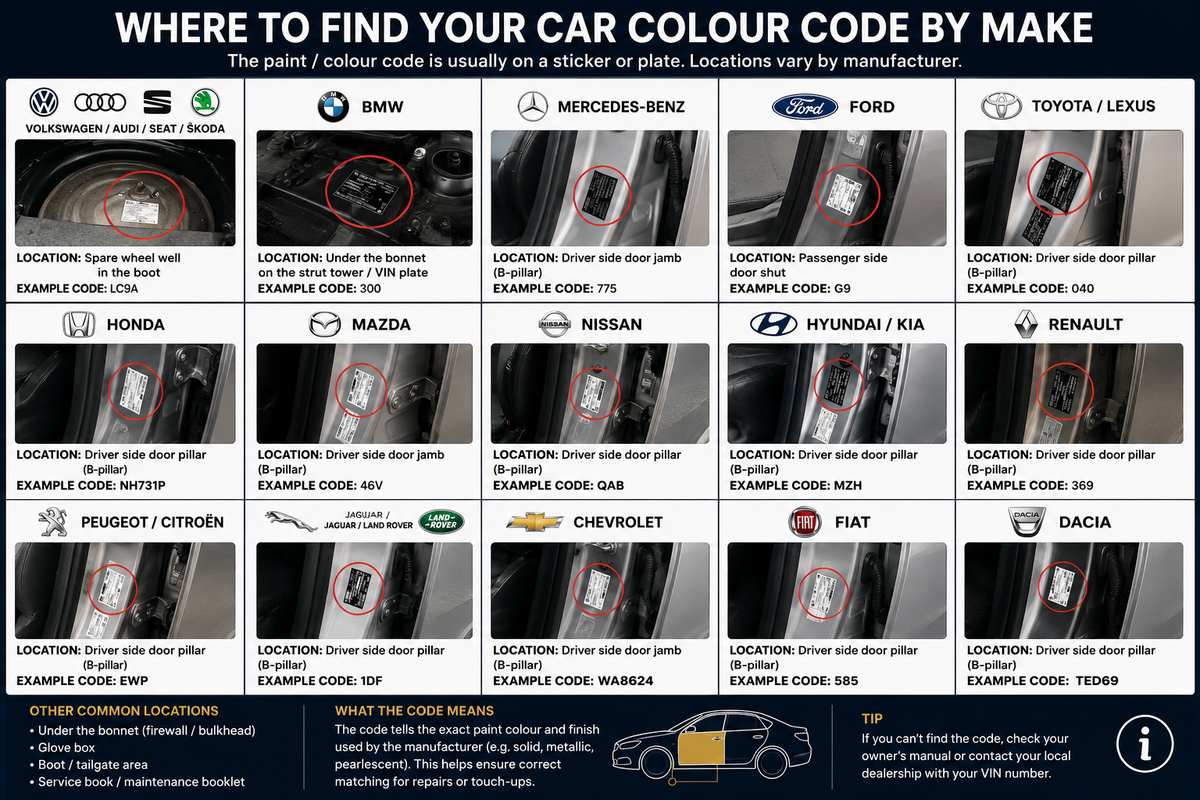 L105 Color Code Where to Find Your Car Paint Colour Code – Tameside Paints & Supplies Ltd