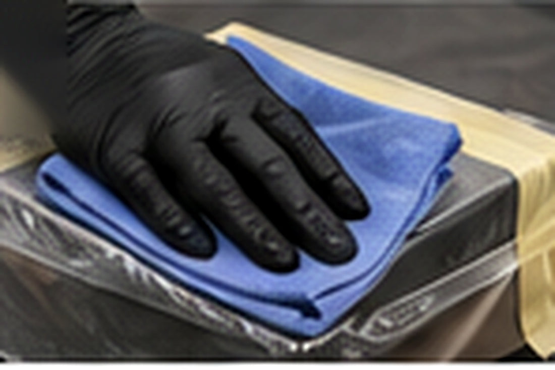 Reading aerosol spray paint instructions and preparing a ventilated work area
