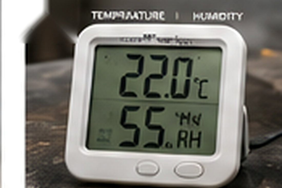 Checking workshop temperature and humidity before paint drying