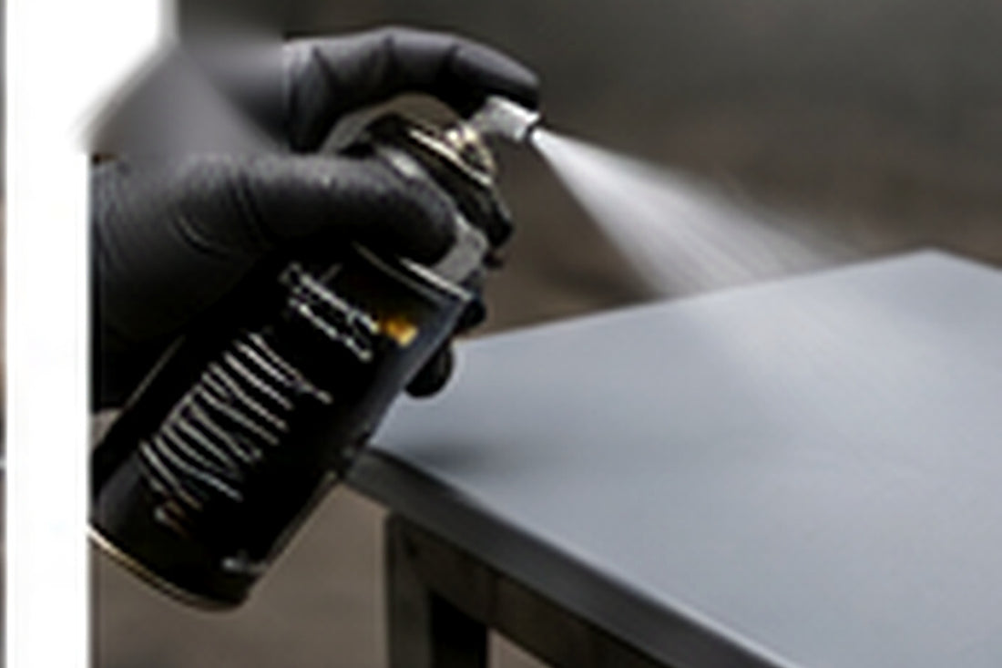 Applying a controlled even coat of aerosol paint at the specified film build