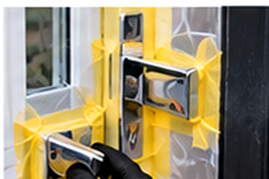Removing or masking handles letterplate locks glazing seals and surrounding area