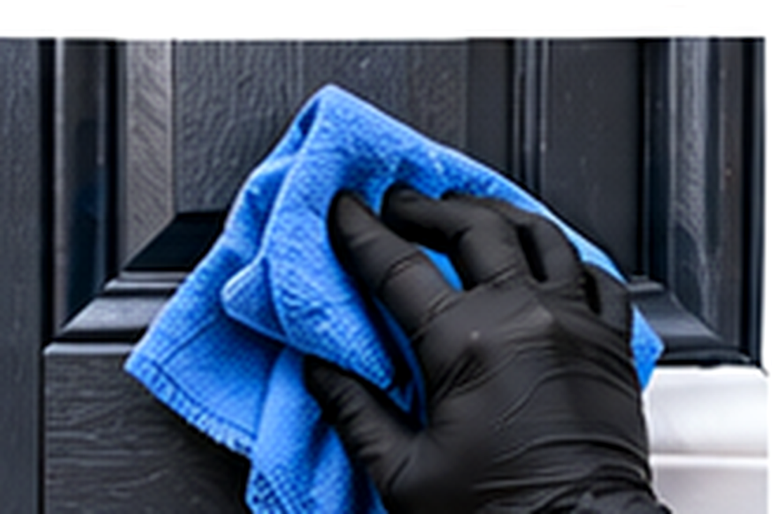 Cleaning composite door to remove silicone wax polish grease and dirt