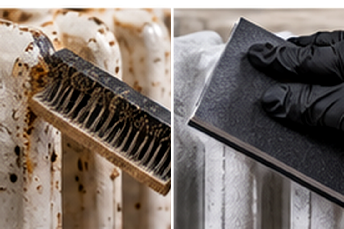 Removing rust and abrading a radiator surface evenly