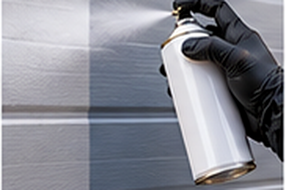 Testing adhesion and applying compatible primer to prepared garage-door material