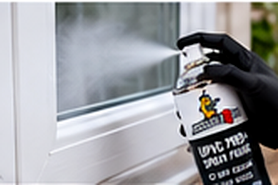 Applying controlled aerosol coats to a masked uPVC window or door frame