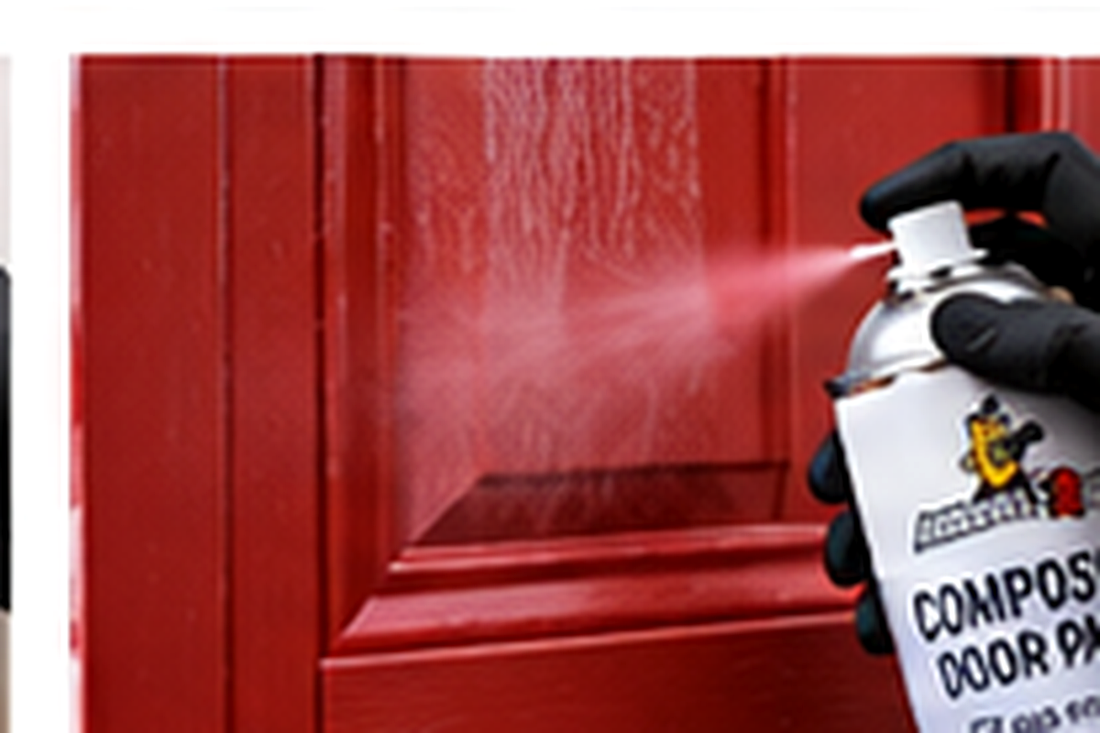 Applying controlled aerosol coats to a masked composite entrance door