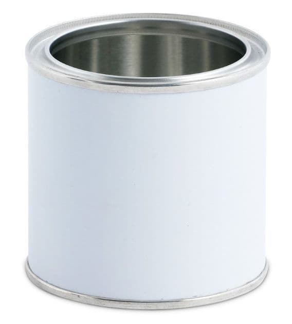 500ml White Lever Tin with Lid