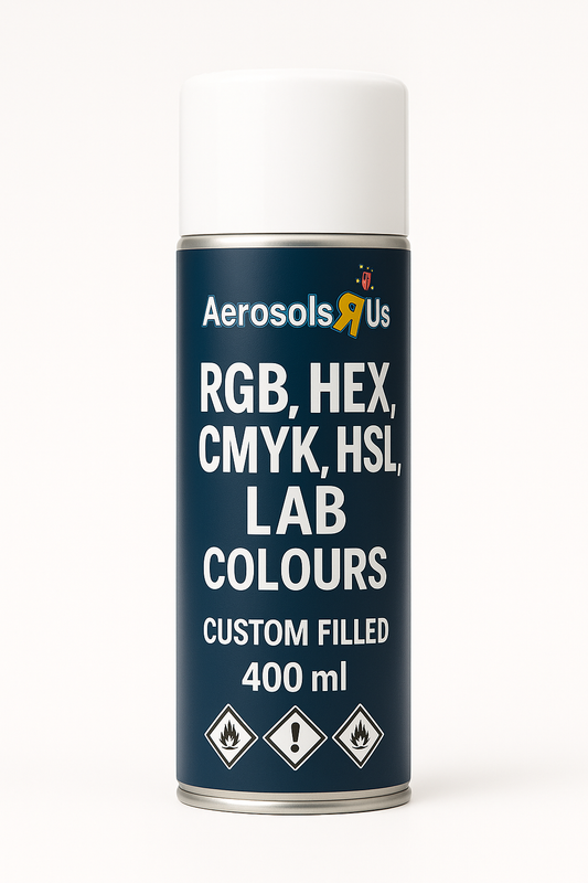RGB, Hex, CMYK, HSL, LAB - Custom Filled Aerosol