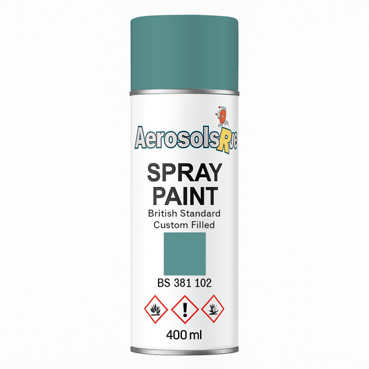 British Standard 381C  102 Turquoise blue 400ml Aerosol Available in any Finish