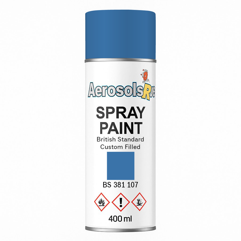 British Standard  381C 107	Strong blue 400ml Aerosol Available in any Finish