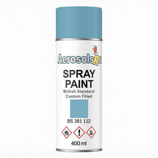 British Standard  381 112 Arctic blue / Fiesta Blue 400ml Aerosol Available in any Finish