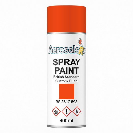 381C 593 Rail red / Azo orange 400ml Aerosol Available in any Finish
